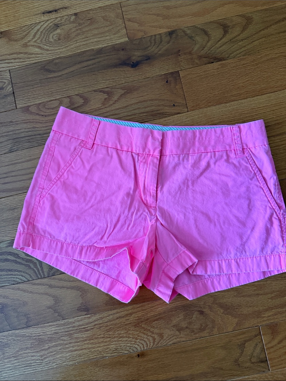 J. Crew Bright Pink High-Waist Chino Shorts
